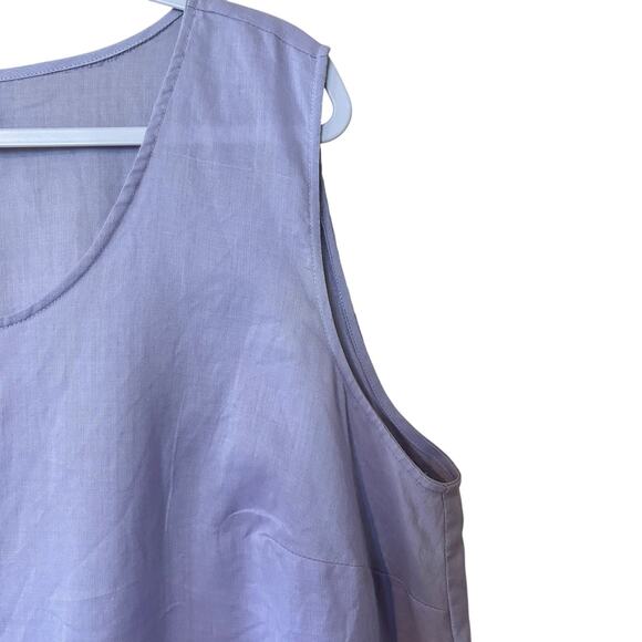 100% Linen Top Lavender Sleeveless Boho Lagenlook Cottage Core Fashion Plus 18W - Picture 4 of 9